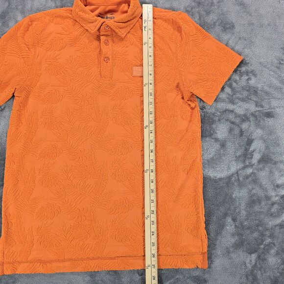 Dogg Supply by Snoop Dogg Polo Shirt Mens Small Terry Terrycloth Orange Leaves - Picture 7 of 9